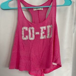 Pink crop tank top